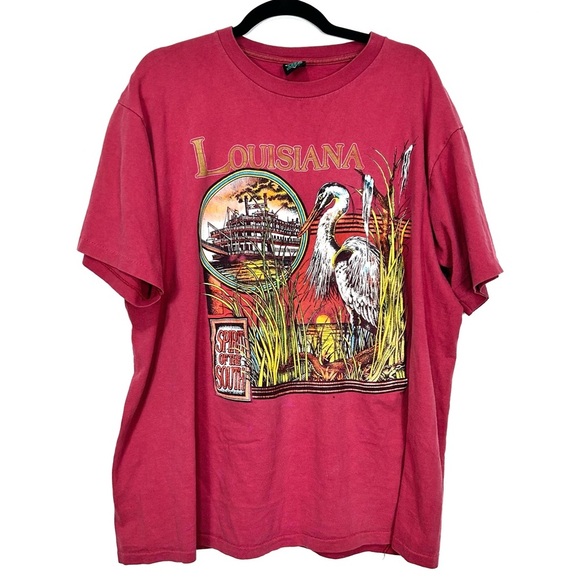 VINTAGE Louisiana State graphic T-shirt Y17 - Picture 1 of 9